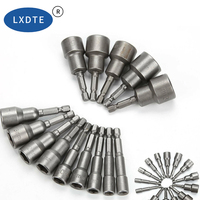 Jeu de douilles hexagonales LXD 14 pièces 1/4 pouce, embout magnétique chromé, douille à 6 pans pour visseuse à chocs