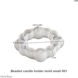 初期ライザー球体キャンドルホルダーシリコン金型バブルビーズラウンドボール4穴キャンドルスタンドリングベースキャンドルホルダープラスター - Product Image 6