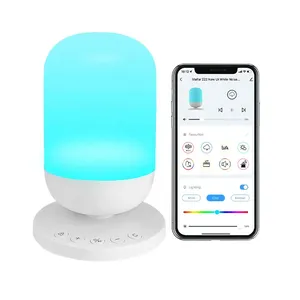 Mini máquina de som para dormir, controle por aplicativo, com ruído branco, recarregável, máquina de som rosa, ideal para dormir