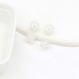 Cuentas espaciadoras florales chapadas en cobre, oro y plata para la fabricación de pulseras, accesorios de joyería C21A - Product Image 5