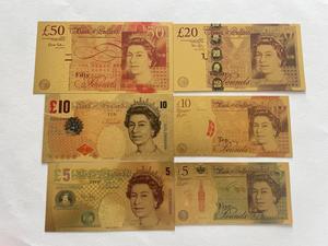 6-टुकड़ा प्लास्टिक गोल्ड पन्नी बैंकनोट सेट-राष्ट्रीय दिवस क्रिसमस पार्टियों के लिए स्मारक संग्रह-स्मृति संग्रह - Product Image 6