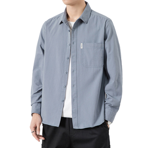 Wholesale <b>Men's</b> Autumn Outerwear Casual Long Sleeve Plaid Washed 100% Cotton Shirt Bulk Loose Flannel <b>Jackets</b> Eco-Friendly - Product Image 1