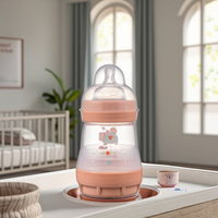 Nouvelle Bouteille Biberon Anti-Colique à Débit Lent pour Nouveau-Né 150 ml, en Silicone, Motif Imprimé, Électrique, Âge 0+ Mois