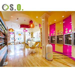Décorations mignonnes de magasin de bonbons Design d'intérieur de magasin de crème glacée personnalisé pour l'affichage de yaourt glacé Conception de magasin de thé au lait de café - Product Image 4