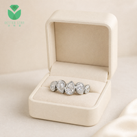 Bague en or blanc 14K 18K avec cinq pierres en diamant de laboratoire taille poire certifié IGI Better Star, sertie clos, D VVS, vente en gros pour femmes