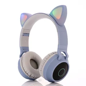 Fone de ouvido sem fio gato 3.5mm, fofo, computador, bluetooth