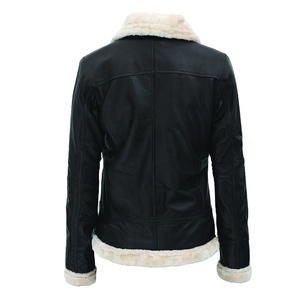 แจ็กเก็ตหนังเทียมสำหรับผู้หญิง,เสื้อแจ็กเก็ตขี่มอเตอร์ไซค์หนัง PU แบบสั้นสำหรับผู้หญิง - Product Image 4
