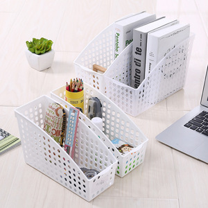 Desktop <b>Storage</b> Basket White Transparent Rectangle PP Organizer For Office Stationery <b>File</b> <b>Storage</b> <b>Box</b> 3014 - Product Image 2