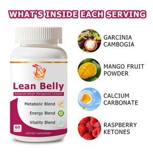 Factory Wholesale Natural <b>Herbal</b> <b>Supplements</b> with Raspberry Ketones Garcinia Cambogia Utilizes Fat for Fuel Lean Belly Capsules - Product Image 3