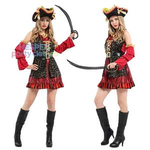 Disfraz de Pirata del Caribe para Halloween de HP Carnival, Traje de Capitana Cazadora, Disfraz de Cosplay, Vestido de Fiesta, Poliéster, Ropa para Mujer - Product Image 1