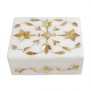 Best Selling Marble Golden Mother Pearl Inlay Jewelry <b>Box</b> High Quality Gemstone Latest New Design <b>Wedding</b> Decoration Giveaways - Product Image 1