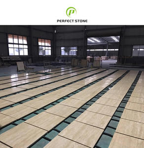 Lastra di Travertino Beige, Pietra di Travertino Bianca per Pavimenti e Pareti di Ville, Pietra Italiana Personalizzata, Calcite Lucidata per Interni Moderni - Product Image 2