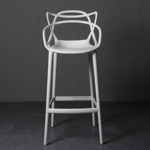 <span class=keywords><strong>Taburete</strong></span> de Bar de Estilo Nórdico con Respaldo en Cruz Altura de Mostrador Silla de Bar de <span class=keywords><strong>Polipropileno</strong></span> Negro para Tienda Pub Cafetería Hotel Oficina - Product Image 4