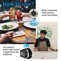 Système d'appel sans fil Ycall pour restaurant, comprenant 1 récepteur montre pour serveur, 5 boutons d'appel Soju Beer, portée 100m, pour bar, café, chicha