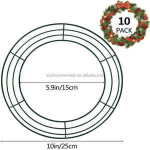 8 10 12 14 16 18 20 Inches Green Metal Wire <strong>Wreath</strong> Rings Christmas <strong>Wreath</strong> <strong>Frames</strong> - Product Image 2