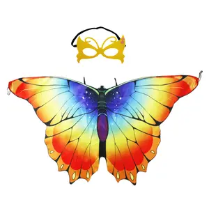 Kids Butterfly Wings cape Costume for Girls with Mask Fairy Halloween Dress Up Costume Party Favors
