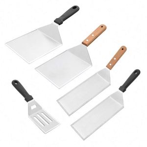 Juego de espátulas metálicas de acero inoxidable para parrilla, utensilios para raspar, espátula para hamburguesas, espátula para pizza - Product Image 1