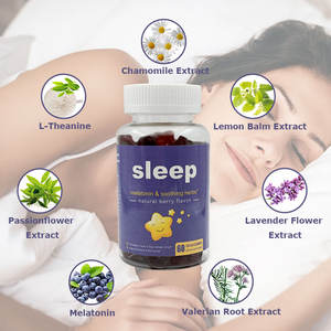 Gommes à la mélatonine avec L-théanine et mélisse, complément alimentaire naturel pour le sommeil, gommes pour le sommeil nocturne extra-fortes, marque privée - Product Image 5