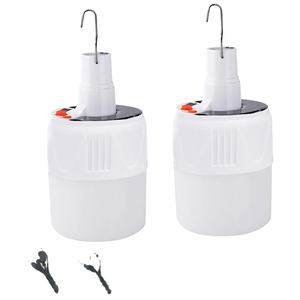 Ampoule LED solaire en gros à économie d'énergie, lampe d'urgence alimentée par énergie solaire, pour camping, marché nocturne, mobile, extérieur, suspendue - Product Image 1