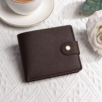 Dompet PVC Portabel Terlaris Lintas Batas Warna Hitam Unisex Model Pendek 2026 Model Baru Desain Kancing Jepret Horizontal Ultra-tipis