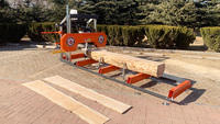 Scierie à ruban horizontale à essence et électrique certifiée CE, scierie portative sur remorque, capacité de coupe du bois de 31 pouces