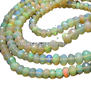 Cuentas Redondas Facetadas de Ópalo Etíope Natural AAA al por Mayor, Multicolores, 17 Pulgadas, Tamaño 4-7 mm - Product Image 1