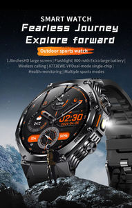 2026 AK82 Sports Smartwatch with Flashlight BT Call 1.8inch Round Screen IP68 Waterproof Fitness Tracker Smart Watch for Men - Product Image 2