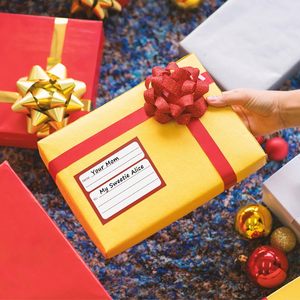 250 pièces réutilisables 3X4 pouces étiquettes postales auto-adhésives autocollants blanc rouge de/à l'<span class=keywords><strong>adresse</strong></span> pour le retour de colis de bureau scolaire - Product Image 3