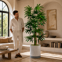 Palmier Rhapis Artificiel Grand Format, Plante Tropicale Artificielle en Pot pour Décoration Intérieure Maison, Hôtel, Bureau