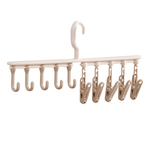 Portable Multi Functional <b>Clothes</b> <b>Rack</b> With 5 Hooks And 5 Clips Adjustable Spacing For Hats And Clothing Storage - Product Image 5