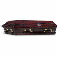 Ataúd de Madera Sólida de Estilo Europeo Premium, Ataúd Funerario de Lujo con Acabado Brillante para Funerarias, Suministros Funerarios al por Mayor