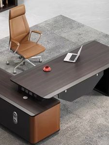 Meubles de bureau élégants et luxueux, bureau de direction moderne et simple, bureau de patron, bureau de président, bureau en panneaux de bois - Product Image 4