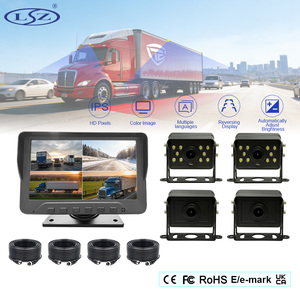 Espelho Retrovisor de 7 Polegadas para Carro e Caminhão com Auxílio de Reversão, BSD, Ponto Cego, 4 Canais AHD 1080p, Gravador de Vídeo Carplay e Monitor LCD - Product Image 1