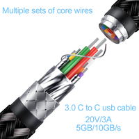 Usine Angle Droit USB C Mâle à Femelle Câble D'extension Type C 90 Degrés Nylon Tressé USB3.0 Câble GEN1 C Câble pour VR Jeu