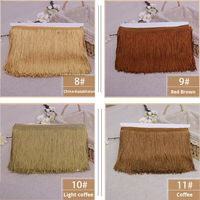 Erkoumi en stock – Bordure décorative en polyester de 15 cm pour robes de danse latine, dentelle à franges et pompons pour accessoires de costumes de scène et projets DIY