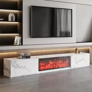 Mobile TV con Caminetto a Fiamma Simulata in Legno di Qualità Europea, Design Moderno per Camera da Letto e <span class=keywords><strong>Soggiorno</strong></span> - Product Image 2