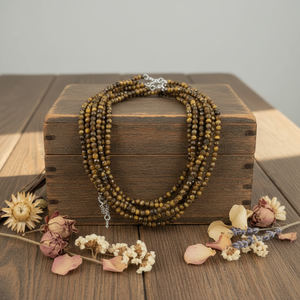 Collana di Meditazione in Cristallo Naturale Intagliato di Alta Qualità a Prezzo di Fabbrica, <span class=keywords><strong>Pietra</strong></span> Occhio di Tigre Unakite, Regalo per Donna - Product Image 1