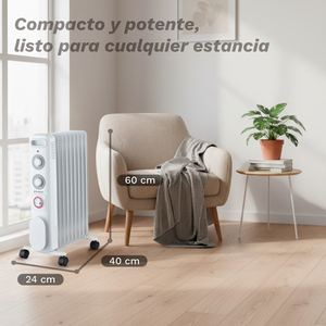 Radiateur électrique Grunkel 2000W 9 éléments avec minuterie programmable, chauffage portable - Product Image 2
