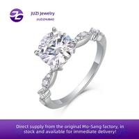 Bague en Moissanite de laboratoire 2 carats, tendance, de luxe, pour femme, en argent 925 sertie de diamants