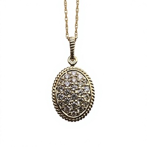 Collier pendentif halo en diamant naturel rond 0,95 carat, argent sterling plaqué or, pour femme, mariage, fiançailles - Product Image 1