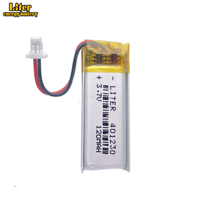 3.7v 120mah 401230 סוללת ליתיום פולימר עבור סוללת אזעקה לרכב שלט רחוק עם מחבר 2pin 1.0 מ "מ - Product Image 1