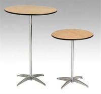 Table de cocktail convertible 2-en-1, table haute ronde, table de pub, hauteur réglable, tables de café bistro avec base chromée pour location événementielle