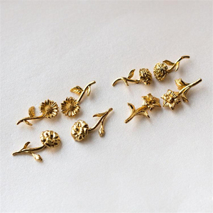 G2882 all'ingrosso Aretes Flores Vintage 12 mesi floreale nascita di compleanno fiore <span class=keywords><strong>orecchini</strong></span> a bottone per le donne gioielli di moda <span class=keywords><strong>orecchini</strong></span> - Product Image 2