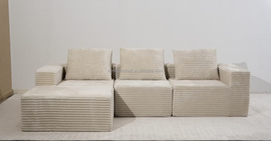 Contemporary Tufted Three Seat Fabric Sofa Extra Soft <b>Foam</b> Filled Rectangular Design - Product Image 6