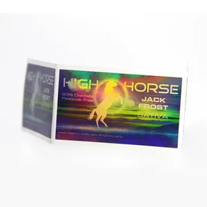 Etiqueta de láser holográfica personalizada de fábrica, etiqueta de arco iris, Impresión de lámina holográfica