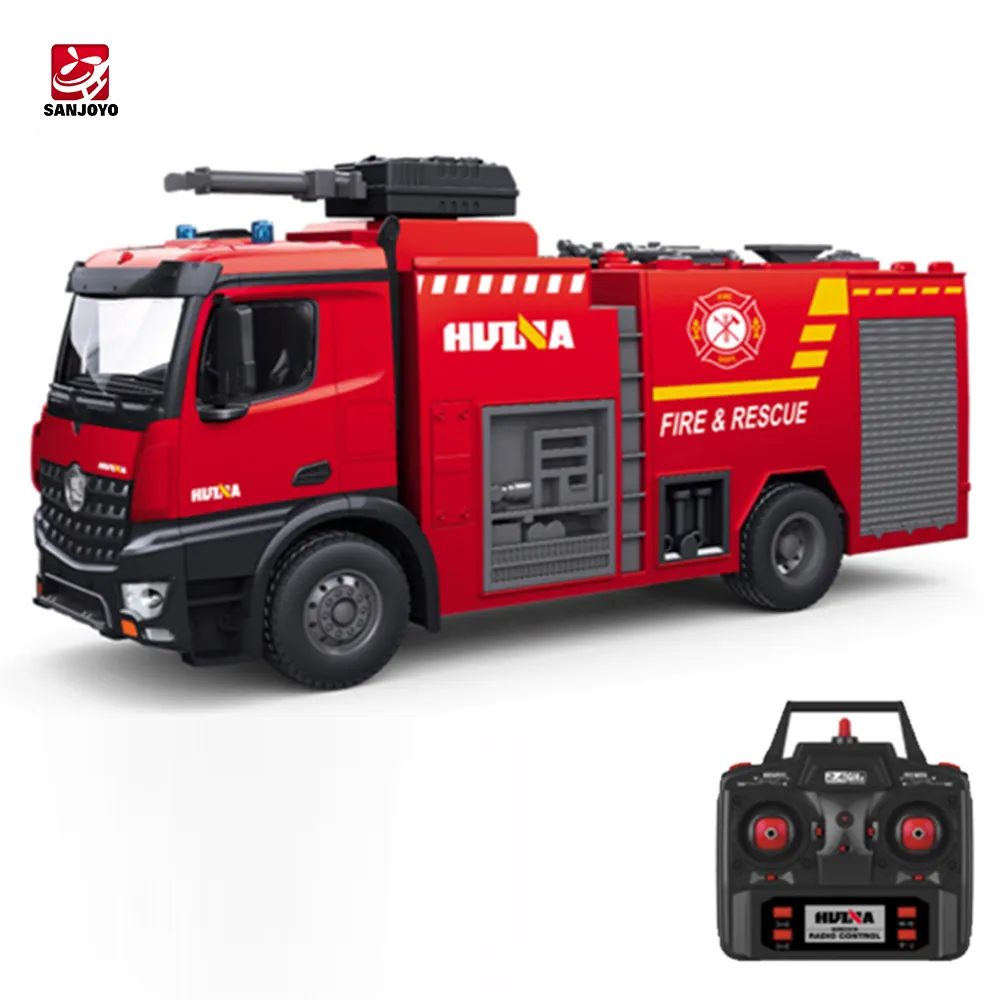 2020 nouveau Design Huina 1:14 Simulation camion de pompiers jouet télécommandé voiture-citerne avec jet d'eau 1562