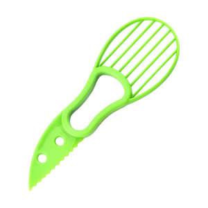 Couteau à avocat multifonctionnel en plastique vert facile à utiliser, trancheur et coupeur d'avocat 3-en-1 pour la cuisine - Product Image 5