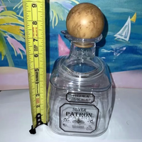 Bouteille en plastique carrée réutilisable de 375 ml pour mini-tequila et jus avec bouchon en liège