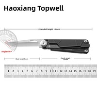 Couteau pliant multifonctionnel EDC, mini ciseaux en acier inoxydable, emballage en boîte en cuir DIY, outil de poche portable, camping en plein air