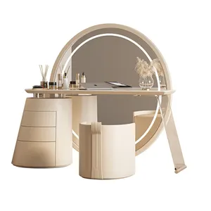 Vente en gros Coiffeuse nordique de luxe Table de toilette avec miroir et lumière